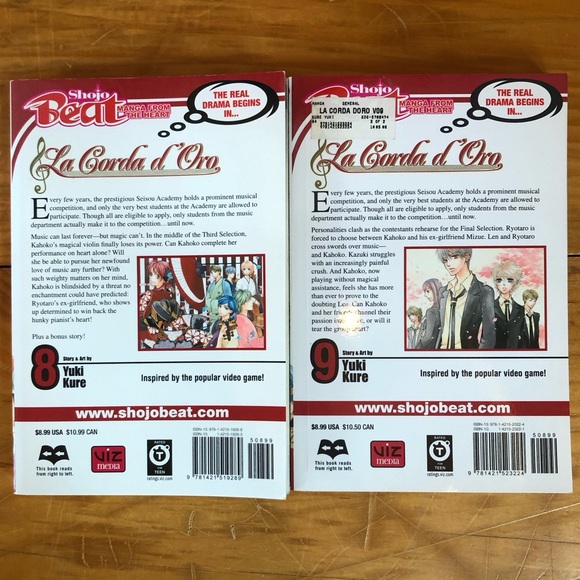 La Corda d’Oro Manga Volume 1, 2, 5, 6, 7, 8, & 9 Yuki Kure Shojo Music School - Picture 9 of 9